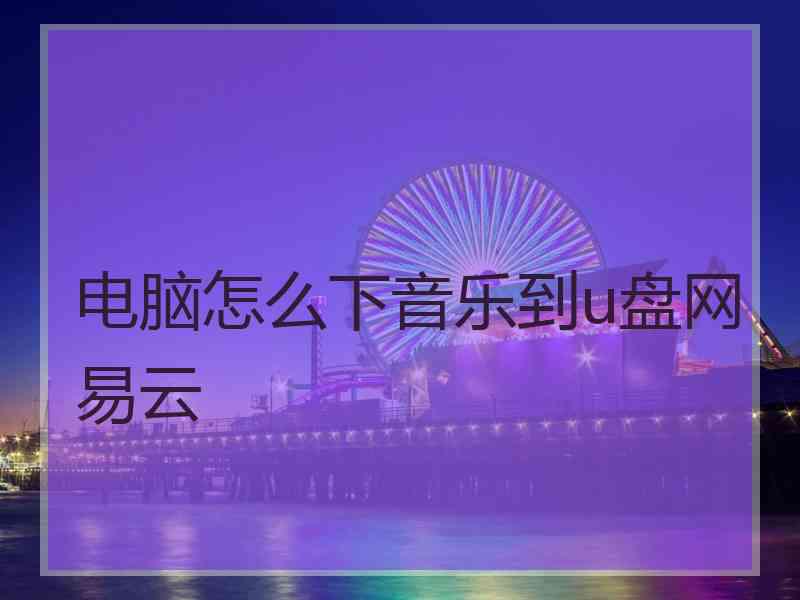 电脑怎么下音乐到u盘网易云