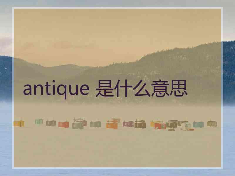 antique 是什么意思