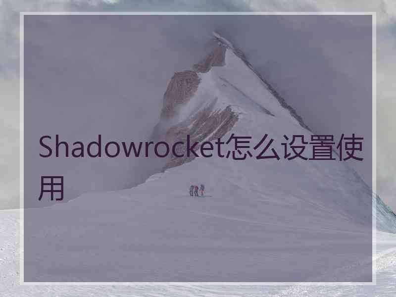 Shadowrocket怎么设置使用