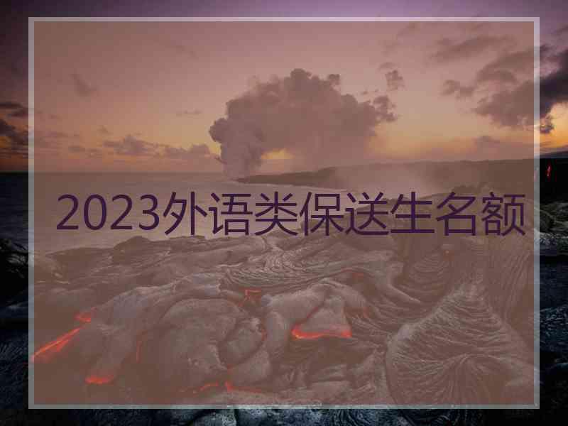 2023外语类保送生名额