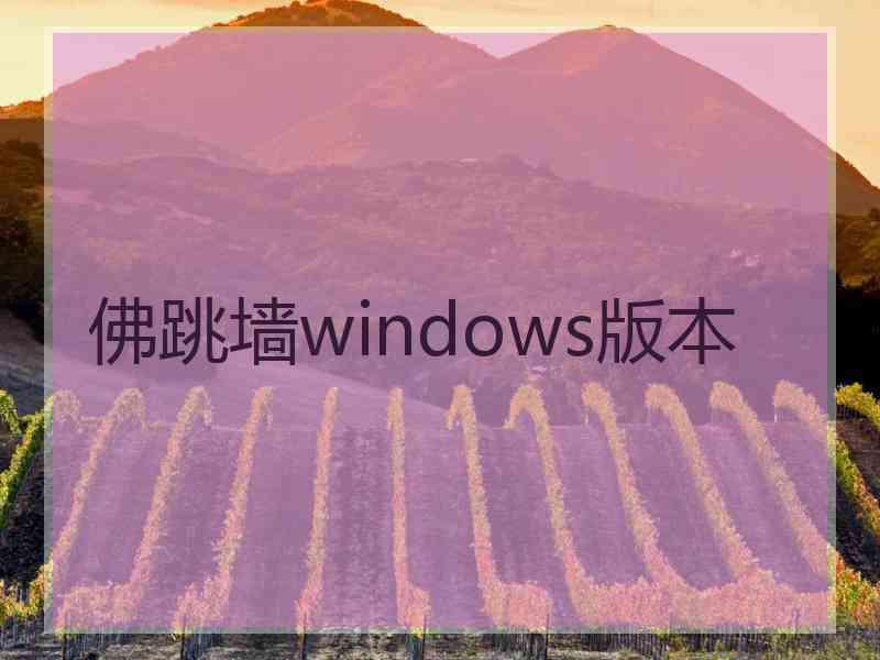 佛跳墙windows版本