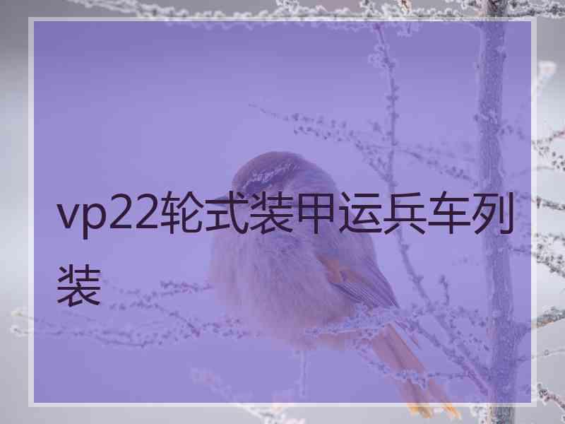 vp22轮式装甲运兵车列装