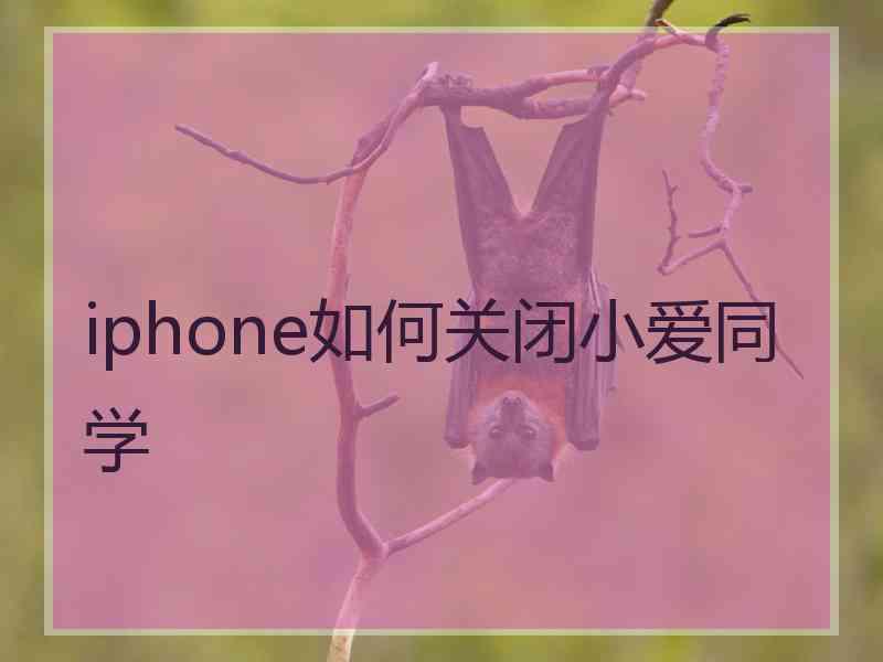 iphone如何关闭小爱同学