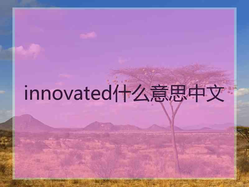 innovated什么意思中文