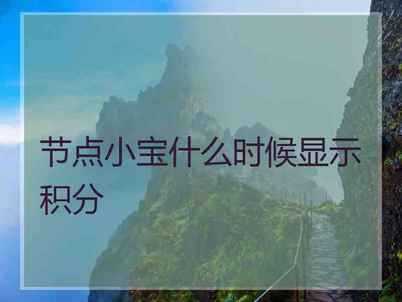 节点小宝什么时候显示积分