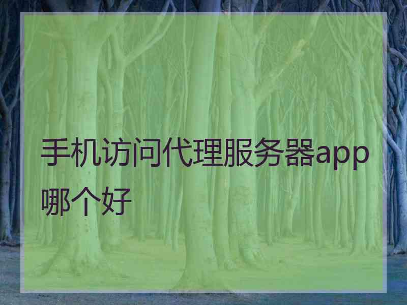 手机访问代理服务器app哪个好