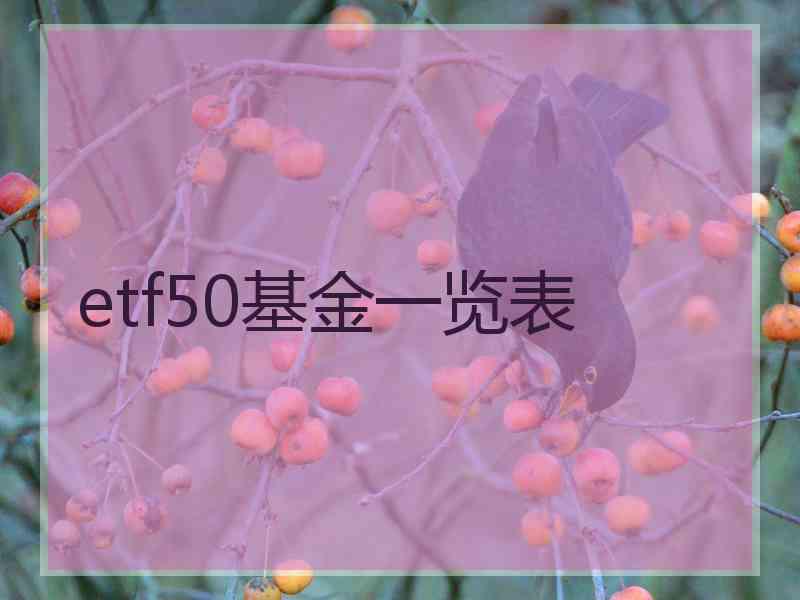 etf50基金一览表