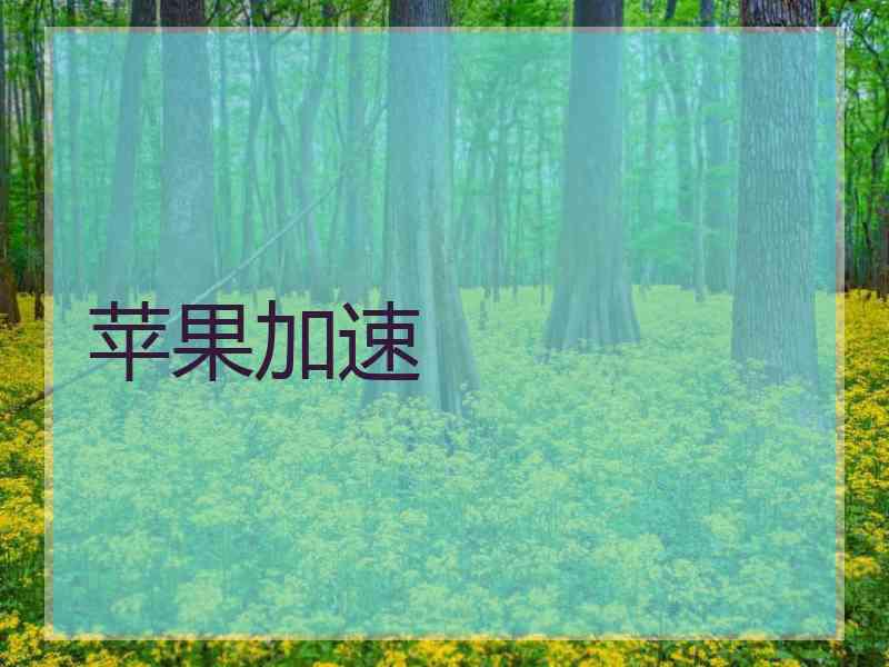 苹果加速