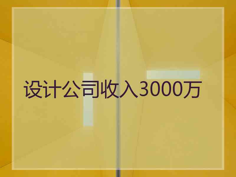 设计公司收入3000万