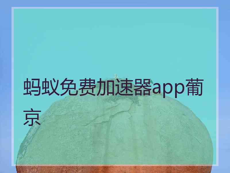 蚂蚁免费加速器app葡京