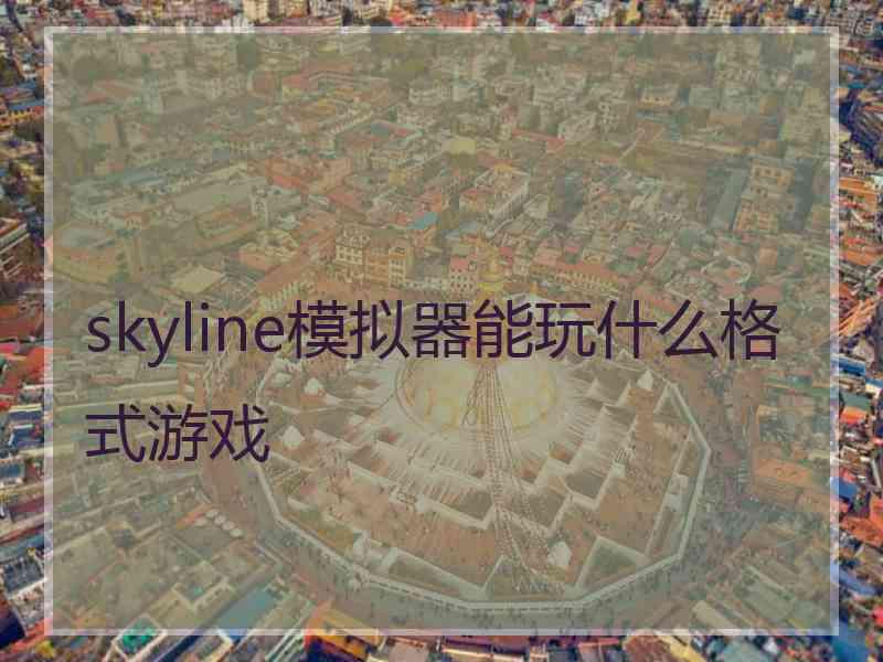 skyline模拟器能玩什么格式游戏