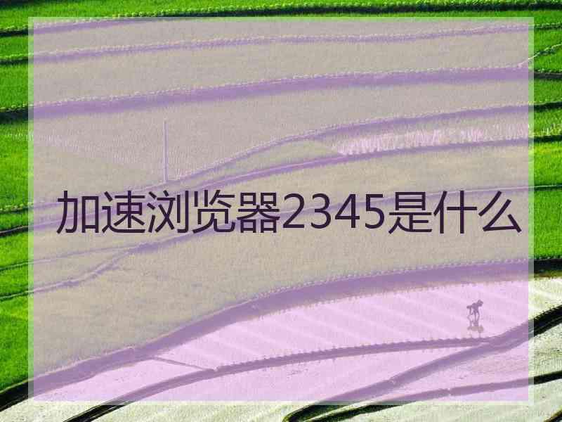 加速浏览器2345是什么