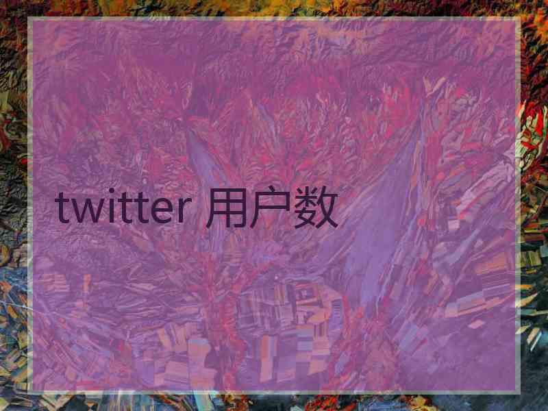 twitter 用户数