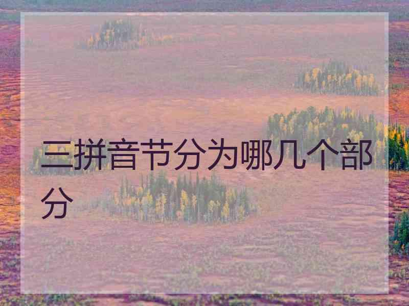 三拼音节分为哪几个部分