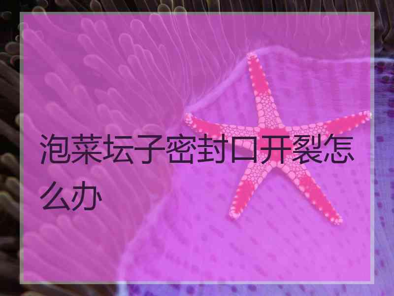 泡菜坛子密封口开裂怎么办