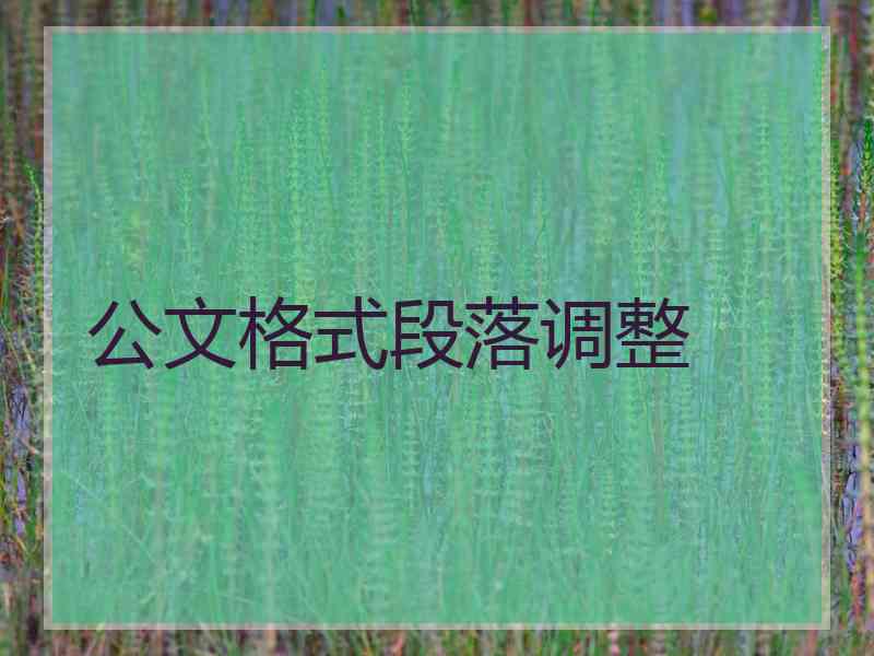 公文格式段落调整