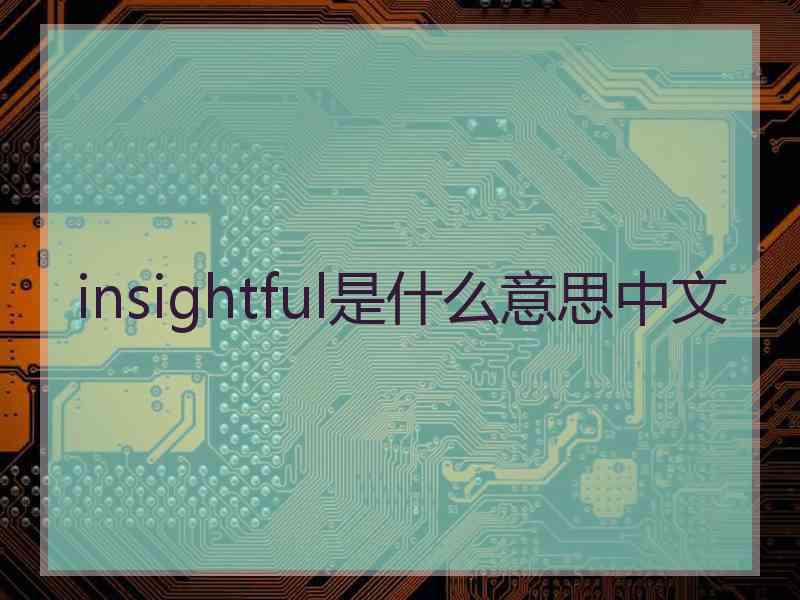 insightful是什么意思中文