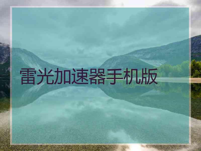 雷光加速器手机版