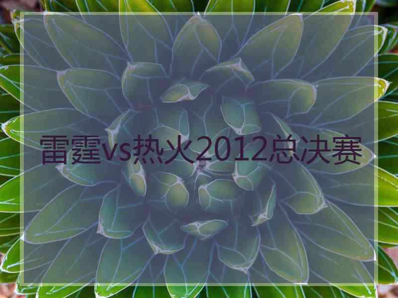 雷霆vs热火2012总决赛