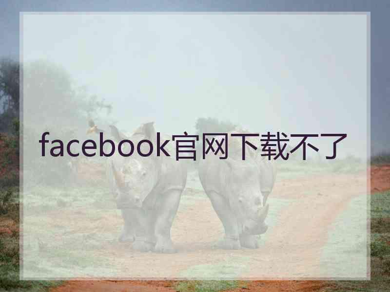 facebook官网下载不了