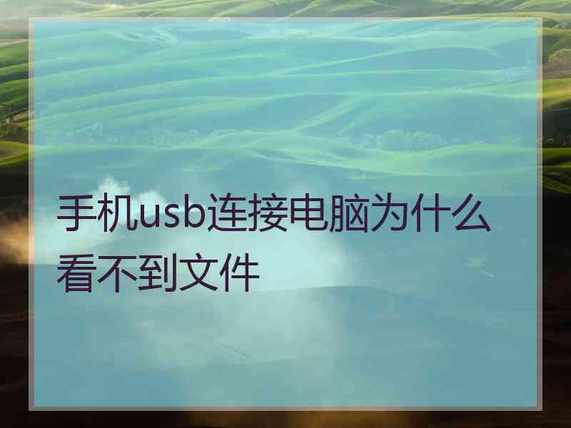 手机usb连接电脑为什么看不到文件