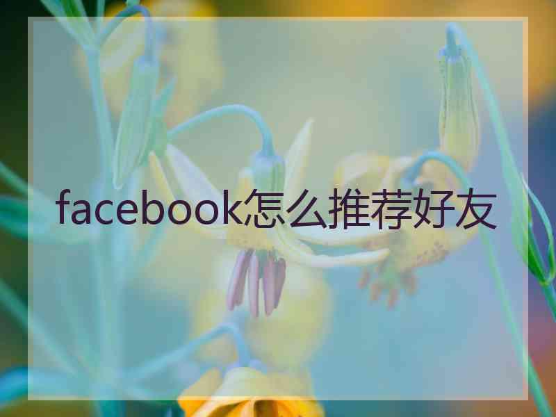 facebook怎么推荐好友