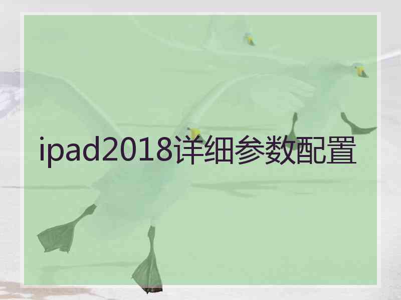 ipad2018详细参数配置