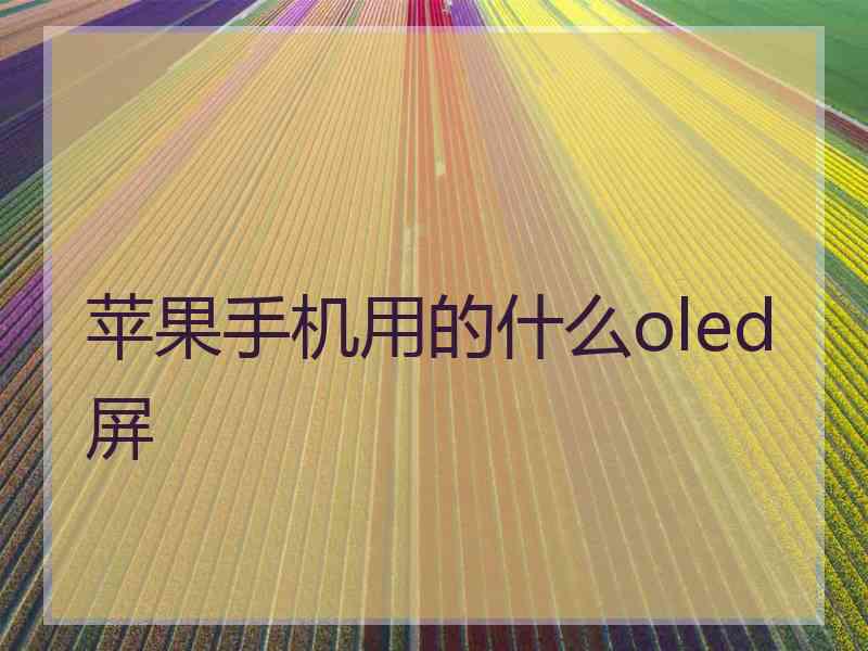 苹果手机用的什么oled屏