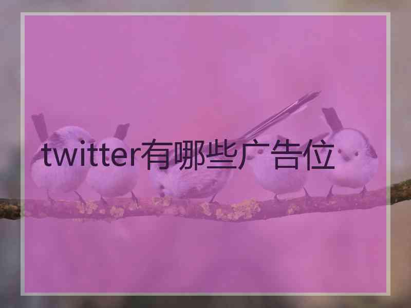 twitter有哪些广告位