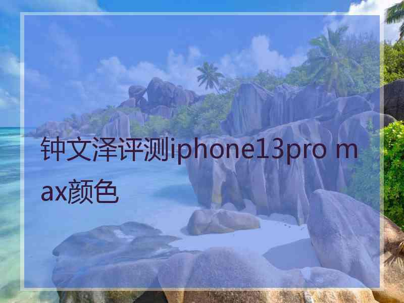 钟文泽评测iphone13pro max颜色