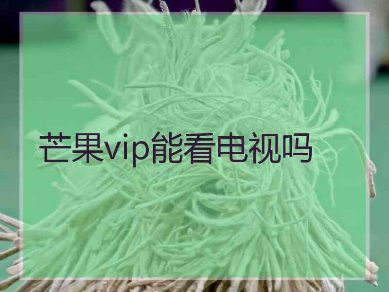 芒果vip能看电视吗