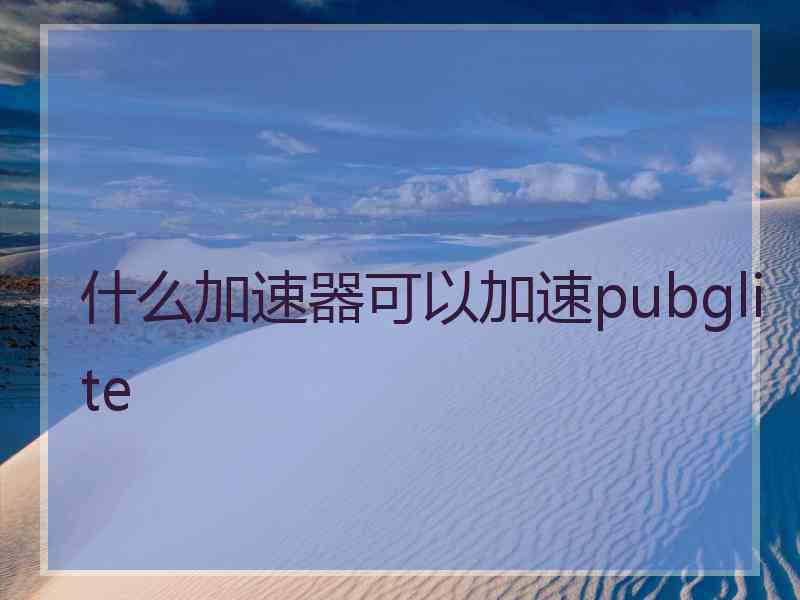 什么加速器可以加速pubglite