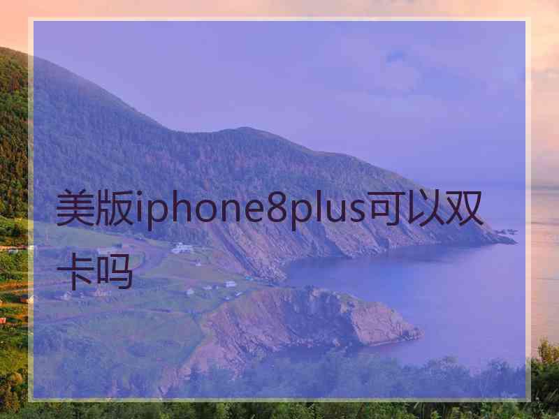 美版iphone8plus可以双卡吗