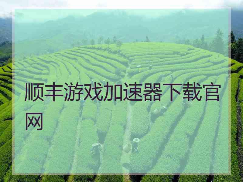 顺丰游戏加速器下载官网