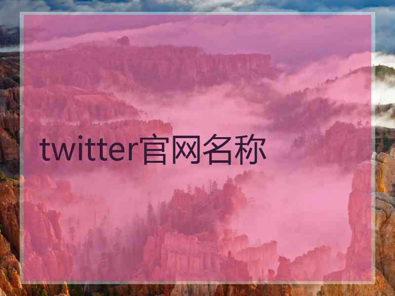 twitter官网名称