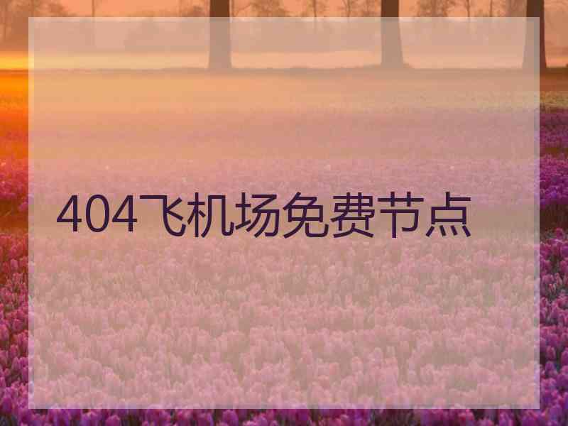 404飞机场免费节点