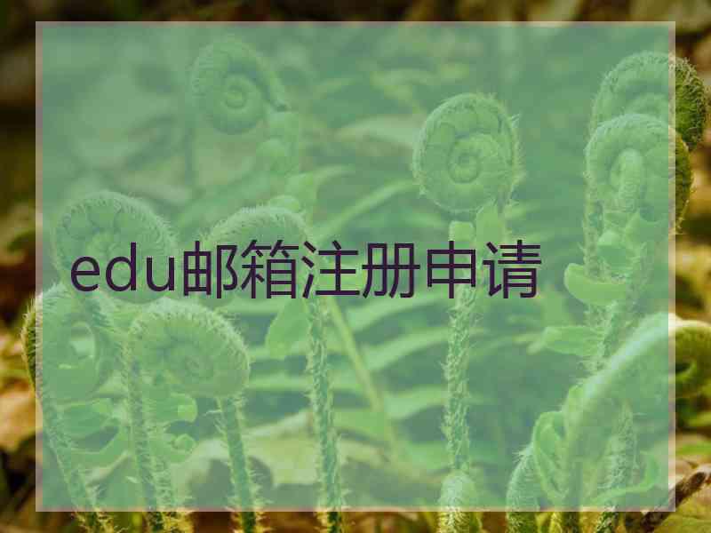 edu邮箱注册申请