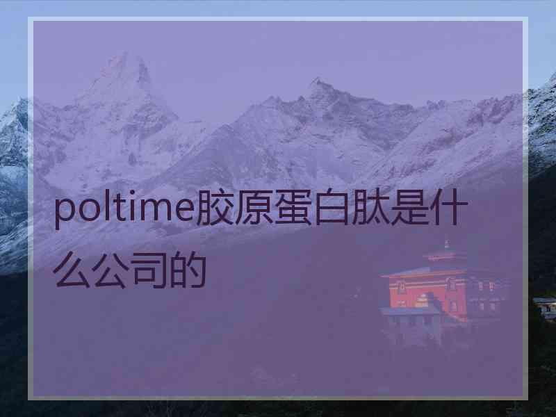 poltime胶原蛋白肽是什么公司的