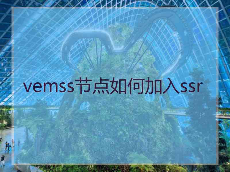 vemss节点如何加入ssr