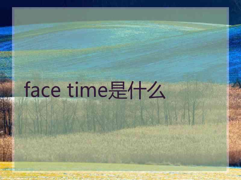 face time是什么