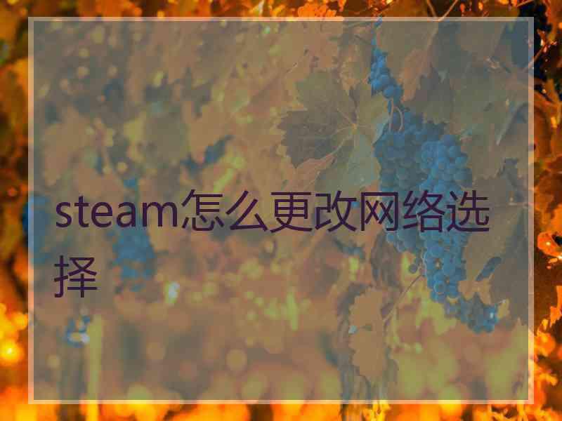 steam怎么更改网络选择