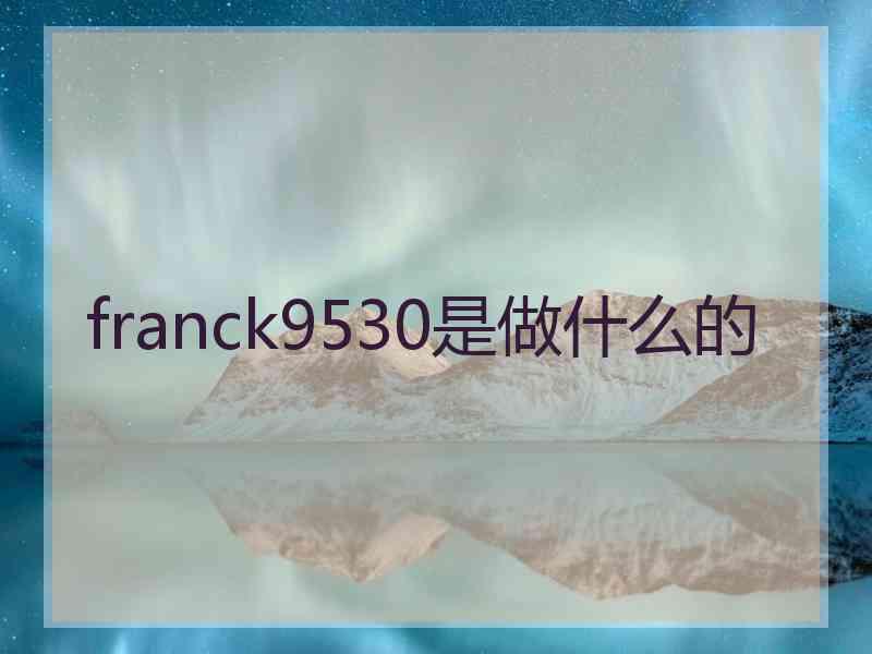 franck9530是做什么的