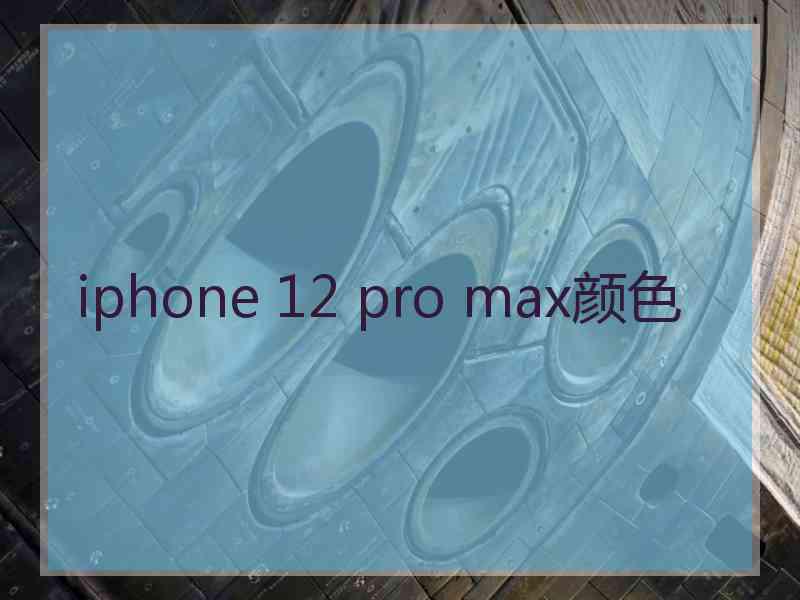 iphone 12 pro max颜色