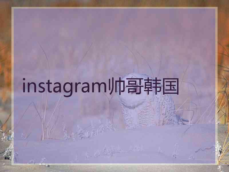 instagram帅哥韩国