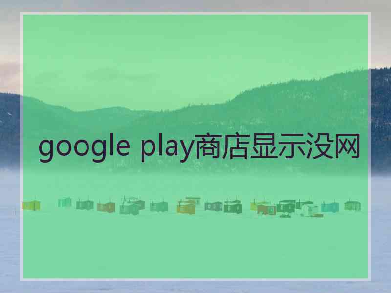 google play商店显示没网