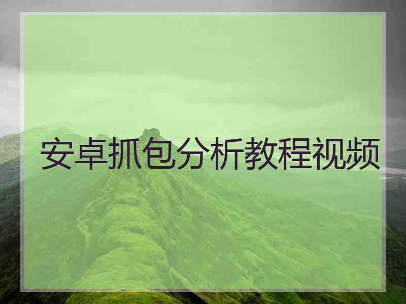 安卓抓包分析教程视频