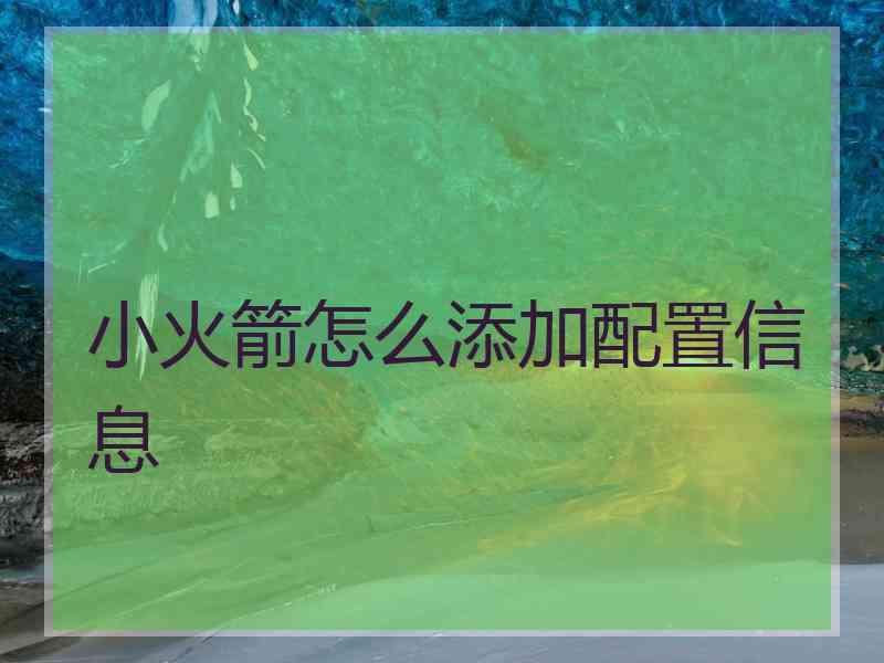 小火箭怎么添加配置信息