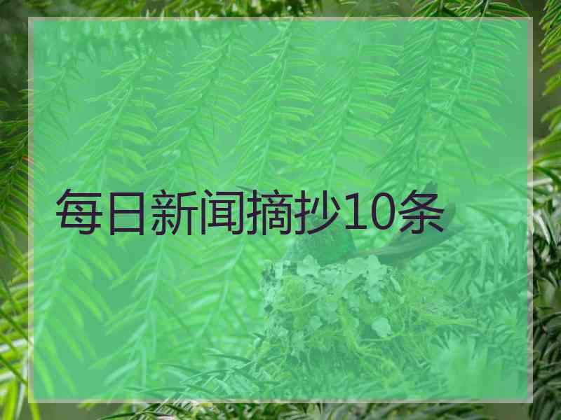 每日新闻摘抄10条