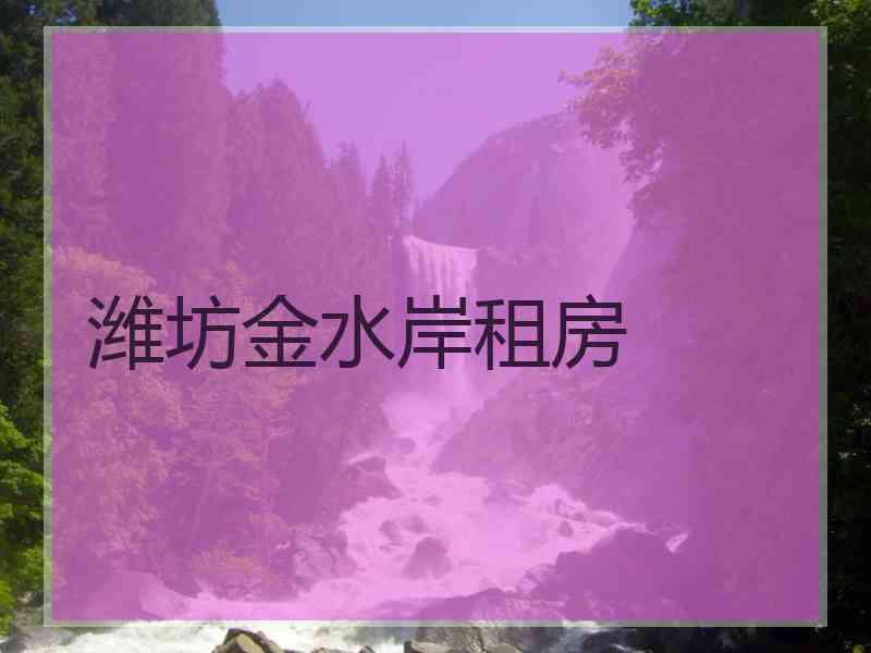 潍坊金水岸租房