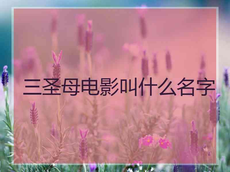 三圣母电影叫什么名字